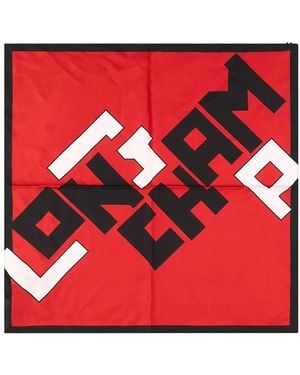 Longchamp Logo-Print Scarf - Rot