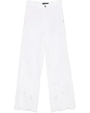 Marc Cain Scalloped-Hem Straight Jeans - White