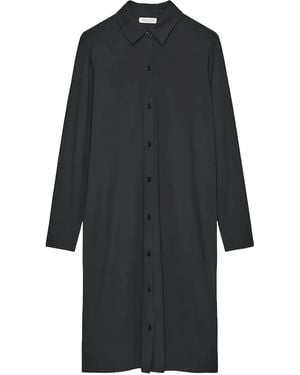 Marc O' Polo Buttoned Long-Sleeve Midi Dress - Black