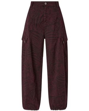 Pinko Animal-Print Cargo Pants - Purple