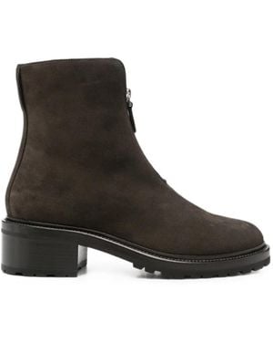 The Row Leather Ankle Boots - Brown