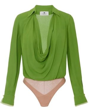 Elisabetta Franchi Long-Sleeve Bodysuit - Green