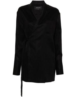Fabiana Filippi Linen Wrap Jacket - Black