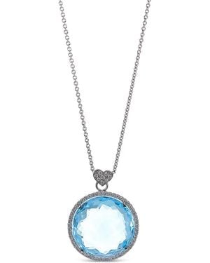 Lisa Nik 18Kt Pendant Topaz Necklace - Blue