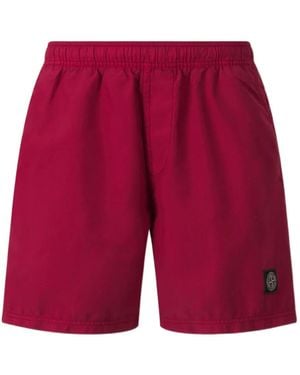 Stone Island コンパスパッチ トランクス水着 - レッド