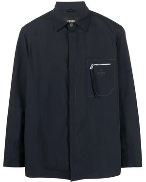 Fendi Zip-Pocket Shirt Jacket - Blue
