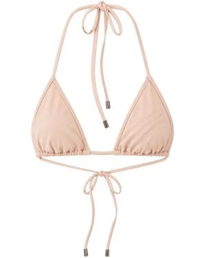 Philipp Plein Embroidered Triangle Bikini Top - White