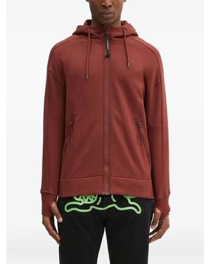 C.P. Company Goggle-Hood Zip-Up Hoodie - Red