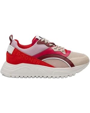 Bogner Colour-Block Low-Top Trainers - Red