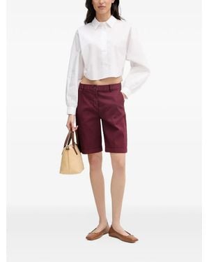 Benetton Cropped-Hemd Mit Langen Ärmeln - Rot