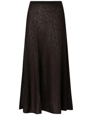 Pinko Knitted A-Line Midi Skirt - Black