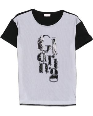 Liu Jo Sequin-Embellished T-Shirt - White