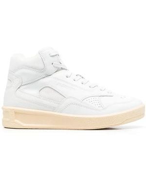 Jil Sander Basket Mid Leather Sneakers - White