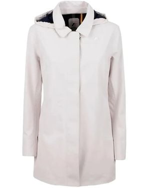 K-Way Mathy Bonded Hooded Coat - White
