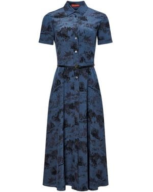 Altuzarra Kiera Abstract-Pattern Midi Dress - Blue