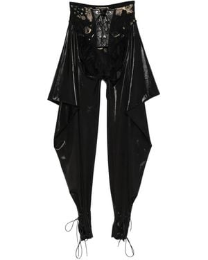 MITILIANE COUTURE Broek Met Verlaagd Kruis En Kant - Zwart