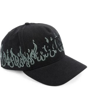 Amiri Flames-Embroidered Baseball Cap - Black