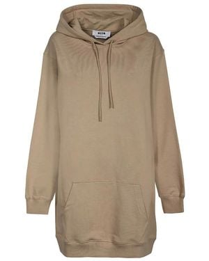 MSGM ロゴ ドレス - ナチュラル