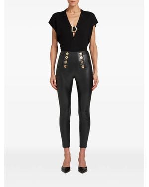 Violante Nessi Button-Embellished High-Waisted Trousers - Black