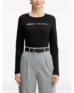 ARMANI EXCHANGE Long-Sleeve T-Shirt - Black