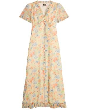 RRL Vestido Con Motivo Floral Y Volantes - Neutro