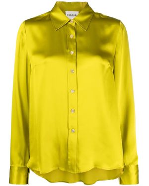 P.A.R.O.S.H. Long-Sleeve Silk Shirt - Yellow