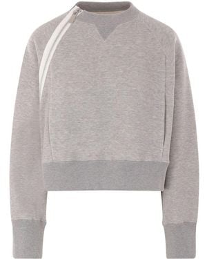 Sacai Mélange-Effect Sweatshirt - Grey