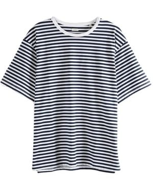 Nanamica Horizontal-Stripe T-Shirt - Blue