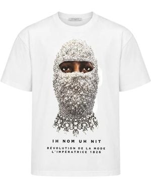 ih nom uh nit New Mask Future Print Cotton T-Shirt - White