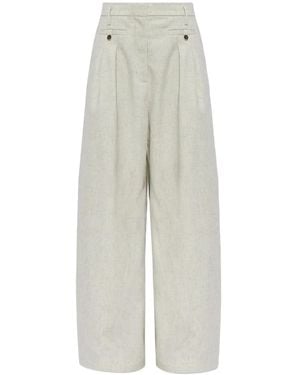 Munthe Button Pleated Pants - White