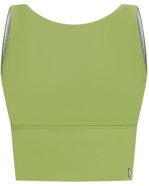 HOUSE OF GRAVITY Criss-Cross Back Cropped Top - Green