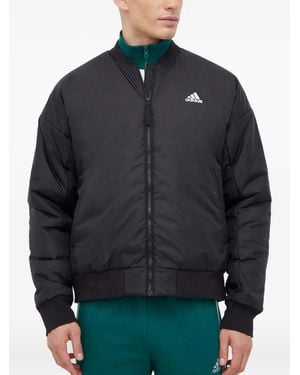 adidas Logo-Print Bomber Jacket - Blue