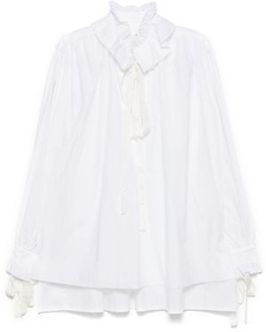 Midorikawa Raw Edge Blouse - White