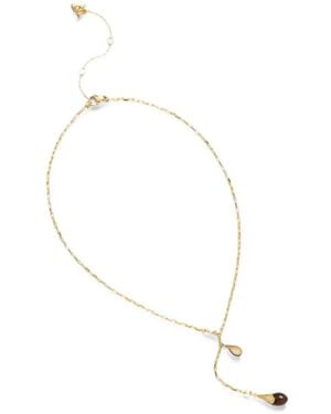 Guess Teardrop-Pendant Chain-Link Necklace - White