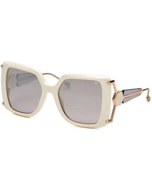 Philipp Plein Queen Square-Frame Sunglasses - Metallic