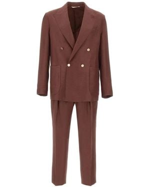 Briglia 1949 Bolgheri Double-Breasted Wool Suit - Red