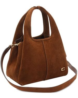COACH Lana Suede Shoulder Bag - Brown