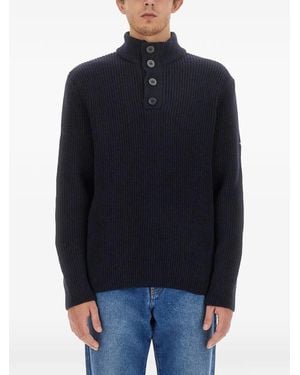 Saint James Jersey de punto con botones - Azul