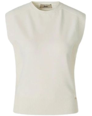 Herno Ribbbed-Trim Vest - White