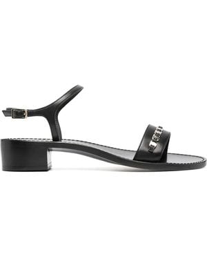 Ferragamo Tiny Vara Bow Appliqué Trim Sandals - Black