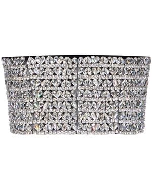 Area Embroidered Crystal Heart Bandeau - Metallic
