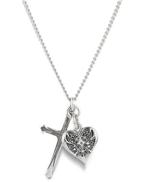 Emanuele Bicocchi Notre-Heart Cross Necklace - Metallic
