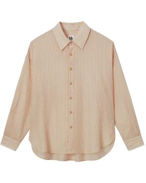 B+ AB Striped-Pattern Long-Sleeve Shirt - Natural