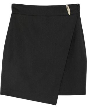 SIMONA CORSELLINI Wrap-Style Asymmetric-Hem Mini Skirt - Black