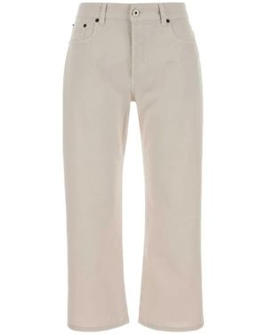 Miu Miu Logo-Embroidered Cotton Trousers - White
