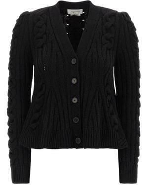 McQueen Cardigan mit Zopfmuster - Schwarz