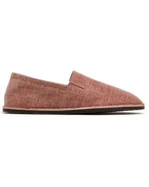 Brunello Cucinelli Round-Toe Canvas Loafers - Pink
