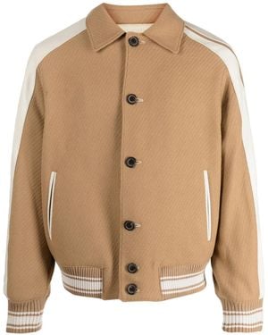 Adererror Button-Down Ribbed Bomber Jacket - Natural