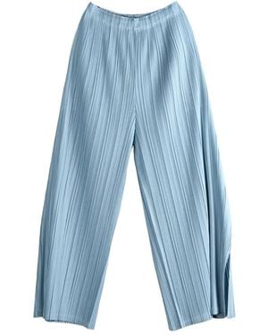 Pleats Please Issey Miyake Pleated Wide-Leg Trousers - Blue
