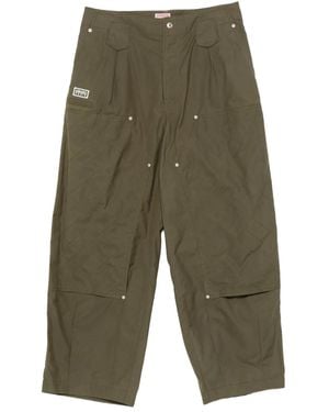 KENZO Quilted-Panel Pants - Green